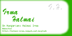 irma halmai business card